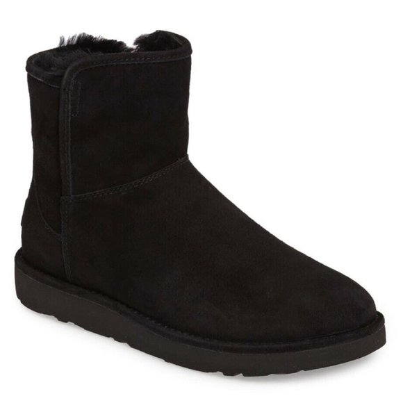 $220 UGG Abree II Genuine Sheepskin Mini Boot winter BLACK 6 (SE7) - Picture 1 of 9